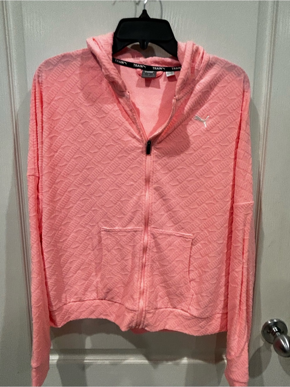 PUMA Pink Full-Zip Hooded Women's Top, large
